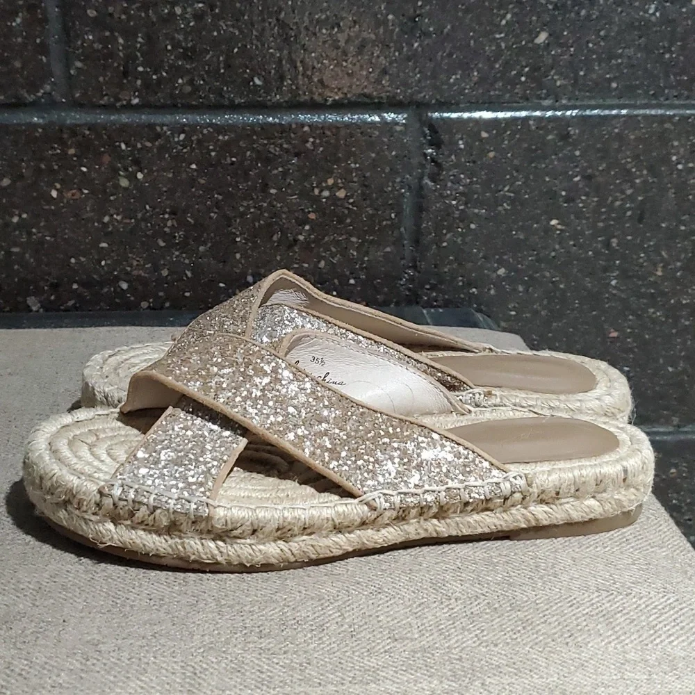 Joie Womens Ianna Espadrille Gold Sandals